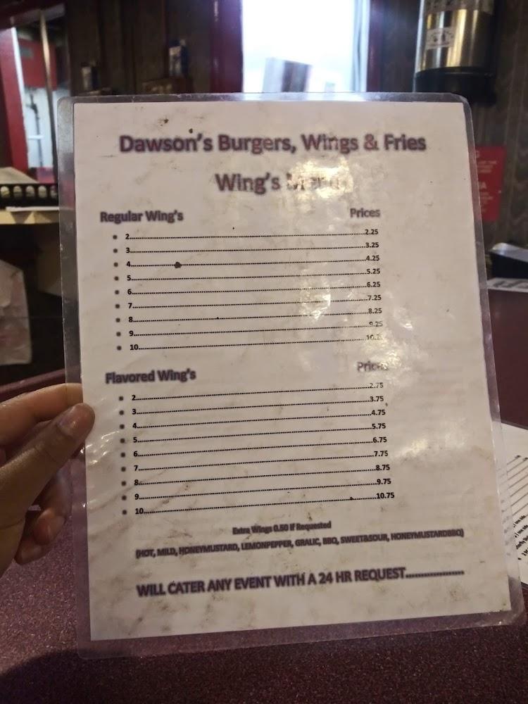 Dawson's Burgers Wings & Fries Menu image 2
